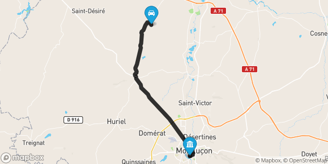 Itinéraire vers Montluçon
