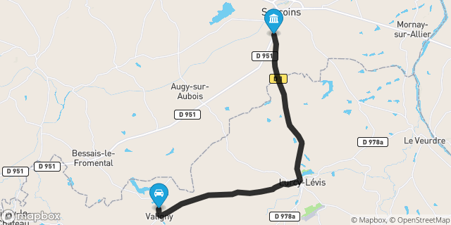 Itinéraire vers Sancoins