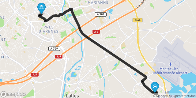 Itinéraire vers Montpellier