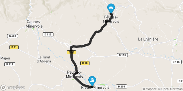 Itinéraire vers Rieux-Minervois
