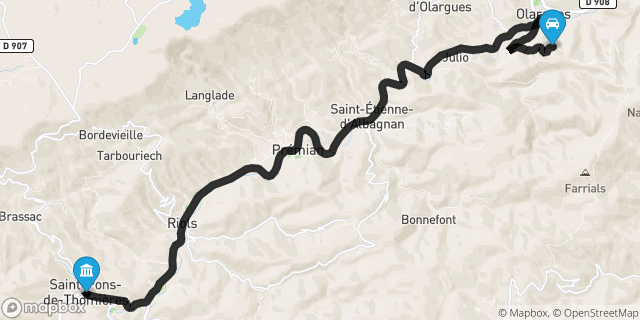 Itinéraire vers Saint-Pons-de-Thomières