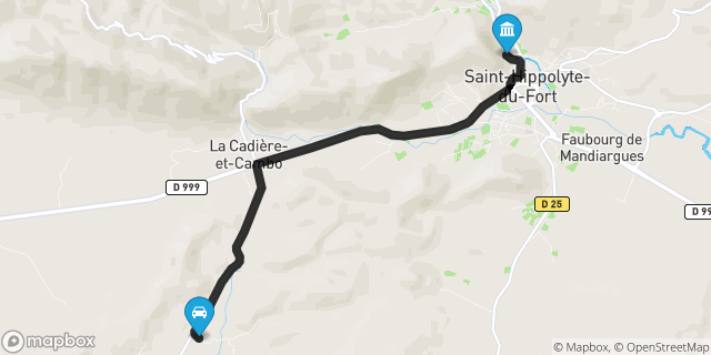 Itinéraire vers Saint-Hippolyte-du-Fort