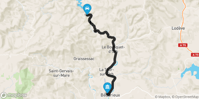 Itinéraire vers Bédarieux
