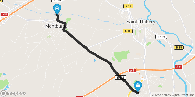 Itinéraire vers Bessan