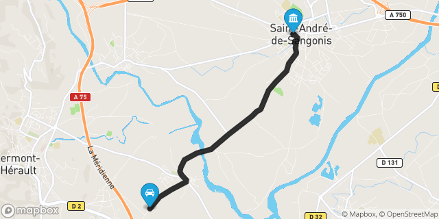Itinéraire vers Saint-André-de-Sangonis