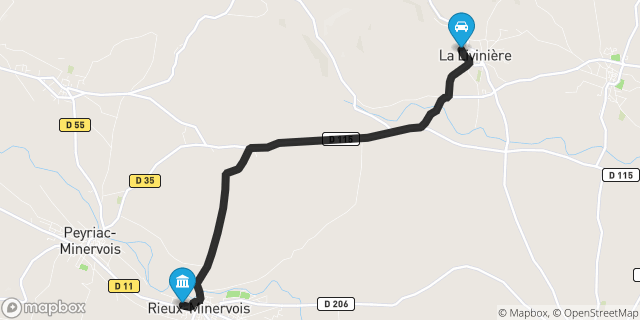 Itinéraire vers Rieux-Minervois