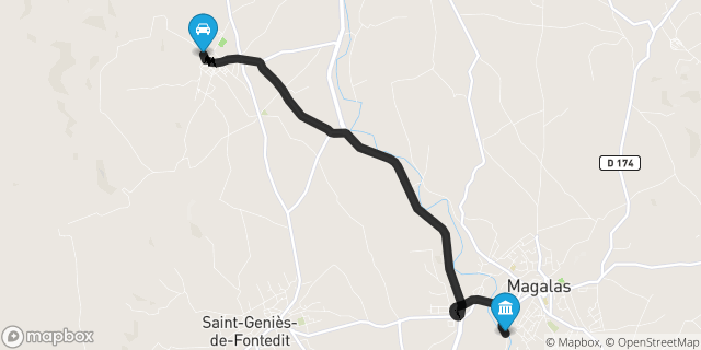 Itinéraire vers Magalas