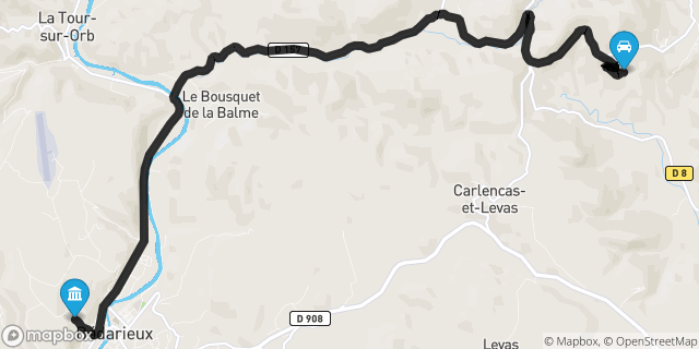 Itinéraire vers Bédarieux