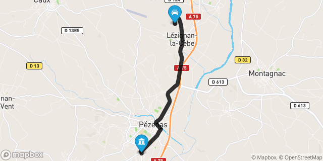 Itinéraire vers Pézenas