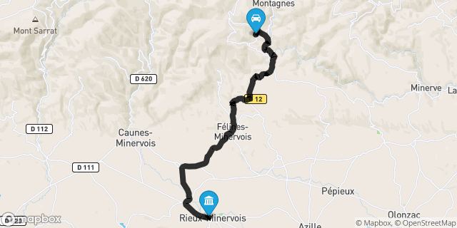 Itinéraire vers Rieux-Minervois