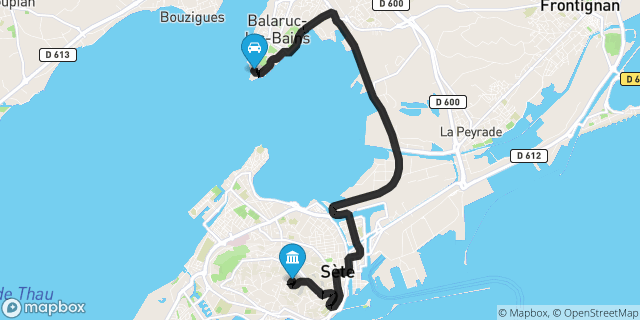 Itinéraire vers Sète
