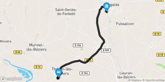 Itinéraire vers Magalas