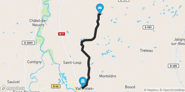 Itinéraire vers Varennes-sur-Allier