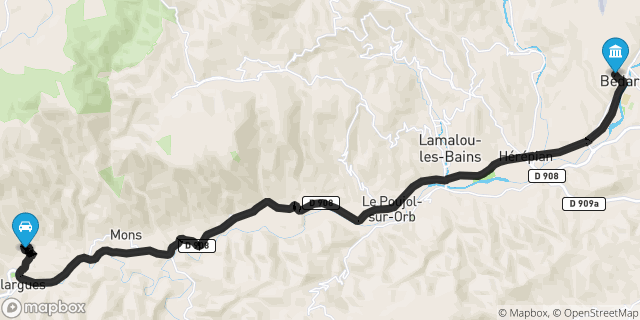 Itinéraire vers Bédarieux