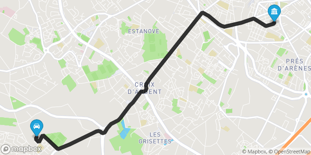 Itinéraire vers Montpellier