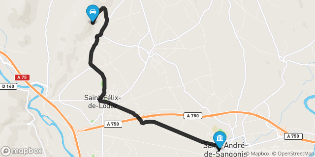 Itinéraire vers Saint-André-de-Sangonis
