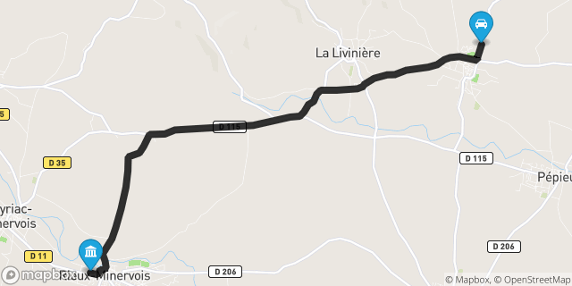 Itinéraire vers Rieux-Minervois