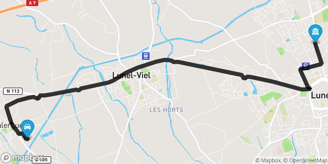 Itinéraire vers Lunel