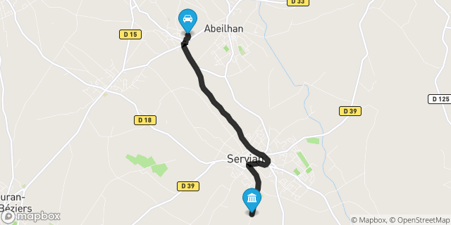 Itinéraire vers Servian