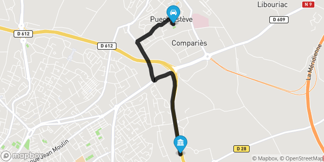Itinéraire vers Béziers