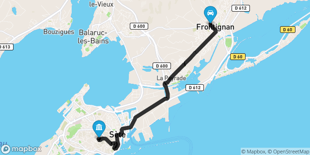 Itinéraire vers Sète