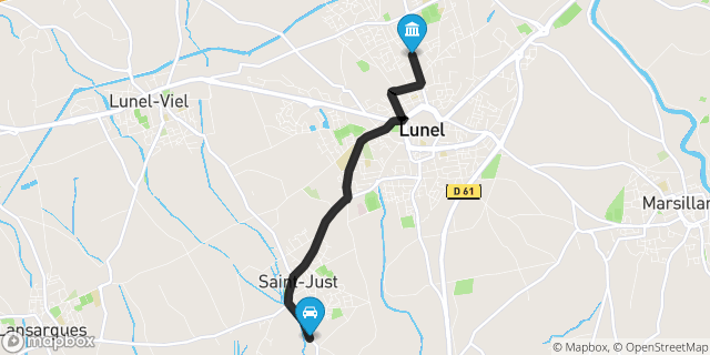 Itinéraire vers Lunel