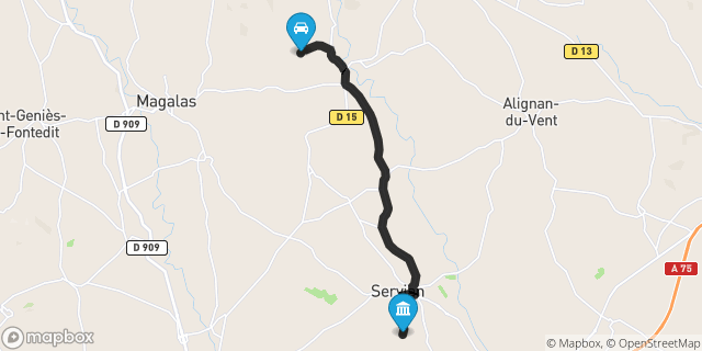 Itinéraire vers Servian