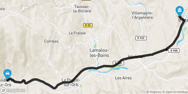 Itinéraire vers Bédarieux