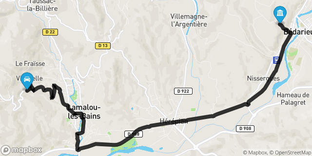 Itinéraire vers Bédarieux