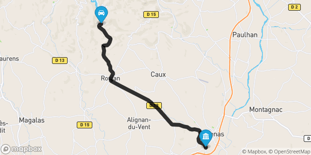 Itinéraire vers Pézenas