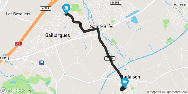 Itinéraire vers Baillargues