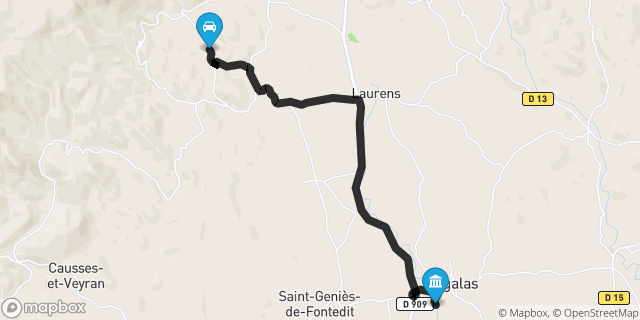 Itinéraire vers Magalas