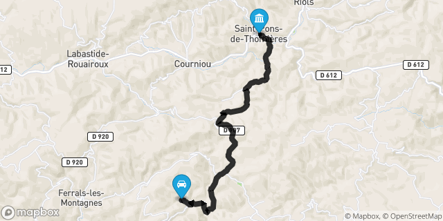 Itinéraire vers Saint-Pons-de-Thomières