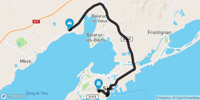 Itinéraire vers Sète