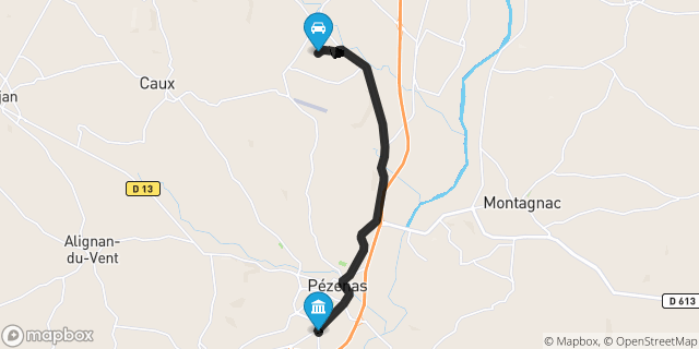 Itinéraire vers Pézenas