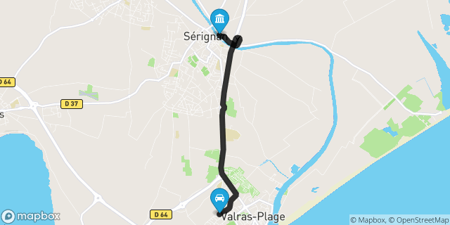 Itinéraire vers Sérignan