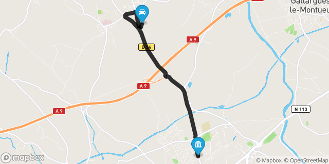 Itinéraire vers Lunel