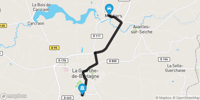Itinéraire vers La Guerche-de-Bretagne