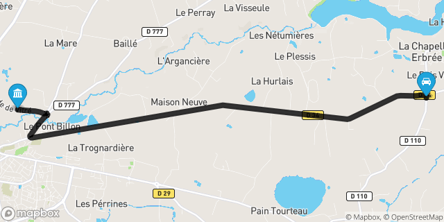 Itinéraire vers Vitré
