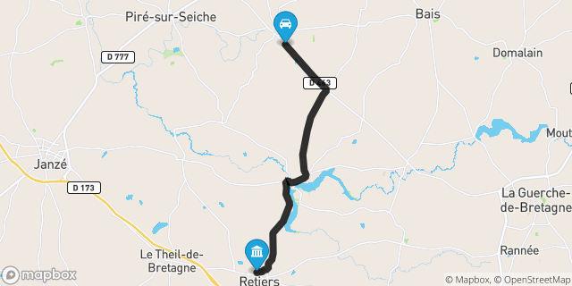 Itinéraire vers Retiers