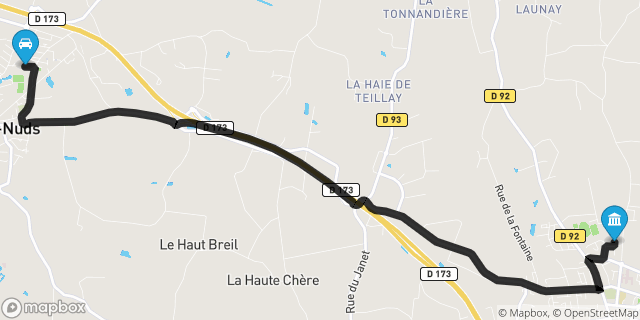 Itinéraire vers Janzé