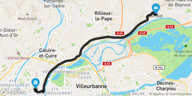 Itinéraire vers Lyon
