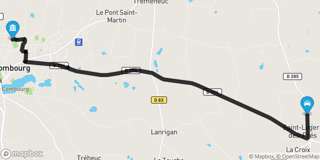 Itinéraire vers Combourg