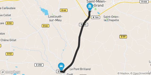 Itinéraire vers Saint-Méen-le-Grand