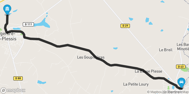 Itinéraire vers Argentré-du-Plessis