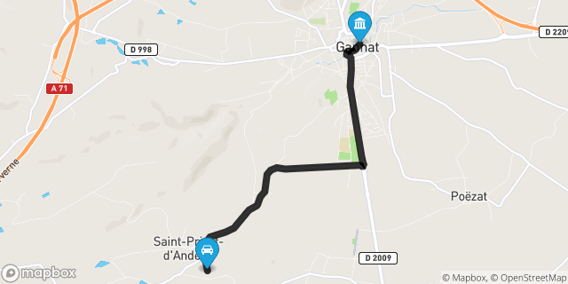Itinéraire vers Gannat