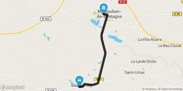 Itinéraire vers Montauban-de-Bretagne