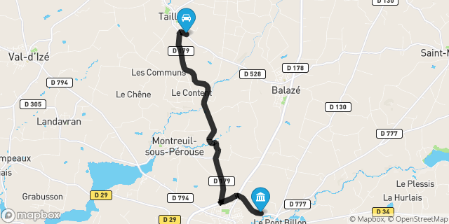 Itinéraire vers Vitré