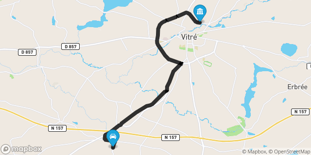 Itinéraire vers Vitré