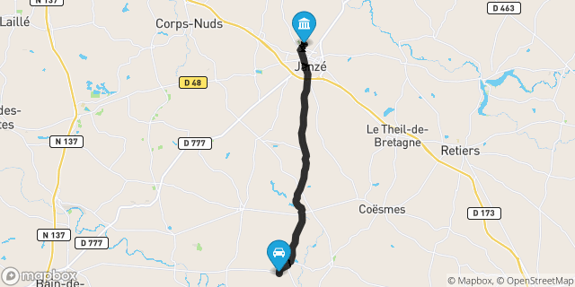 Itinéraire vers Janzé